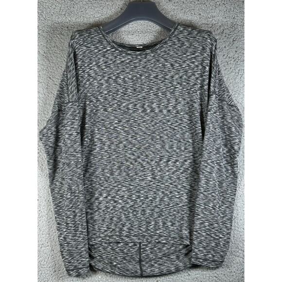 Lululemon Get Set Top Women 8 Black Shirt Long Sleeve Open Back Spaced-Out - Picture 2 of 8